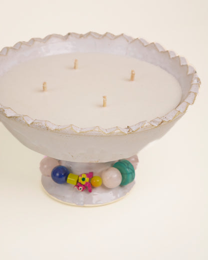 THE BLUE ISLAND - Ceramic Candle on a Stand