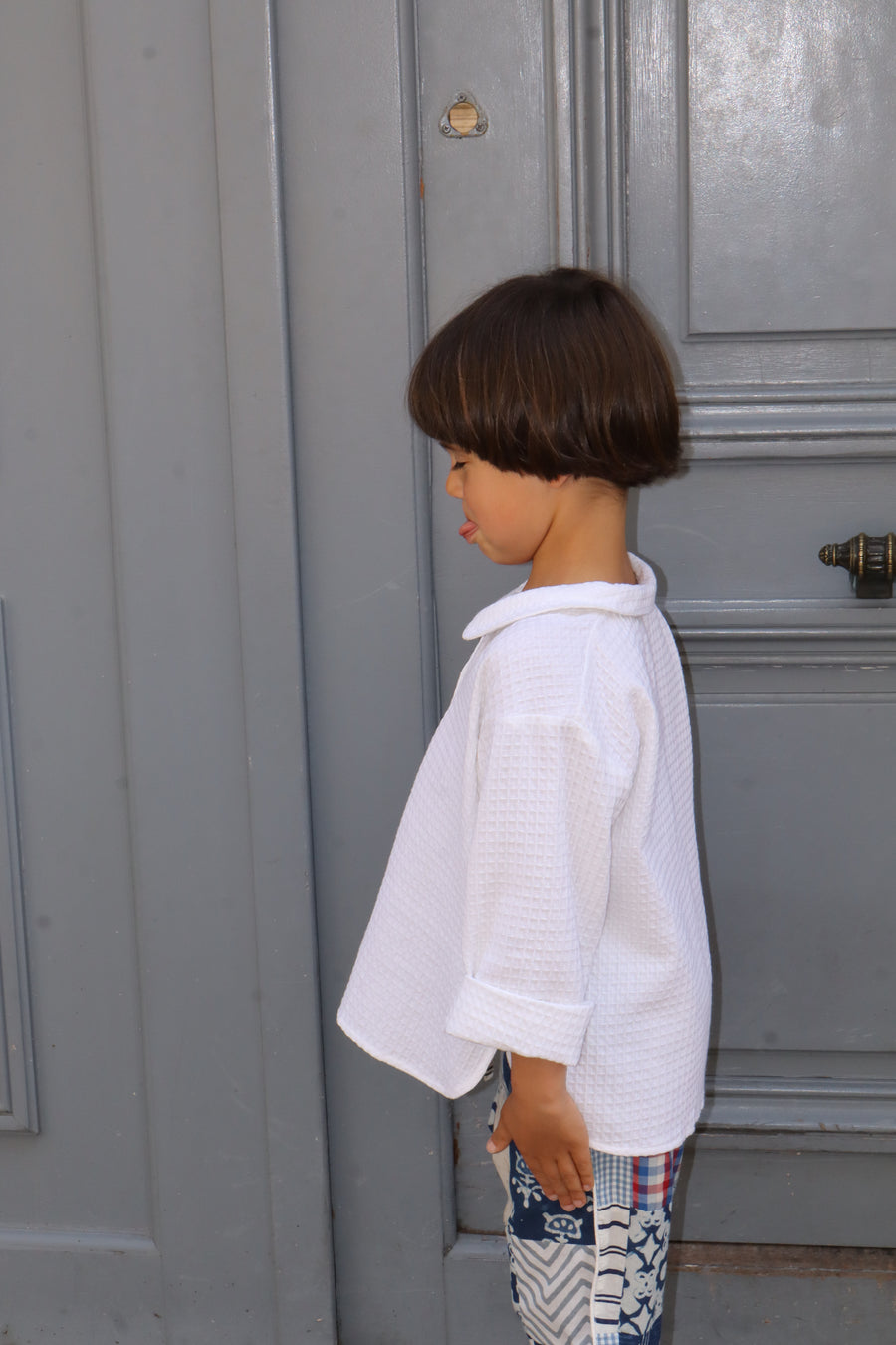 L'ÎLE BLEUE - New Boubou Pour Enfant Patchwork Indigo