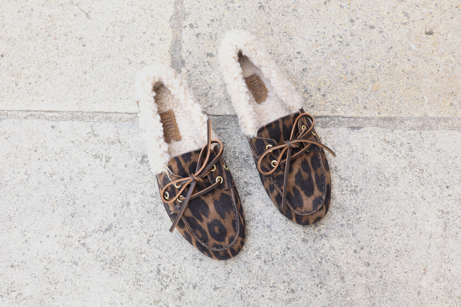 TORAL - Mocassins Femme Nahua Leopard Fourrées