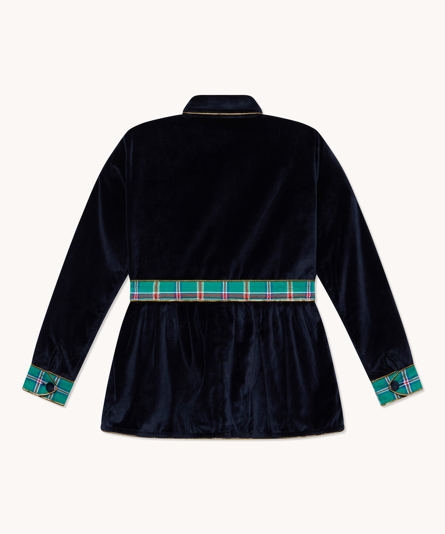 Veste femme L'Île Bleue Laxmi en velours bleu marine, deuxième vue
