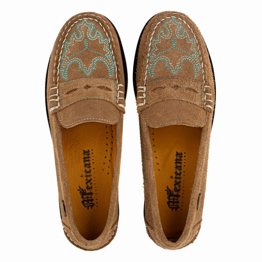 Mocassins femme Mexicana Joconde en daim tan, vue principale