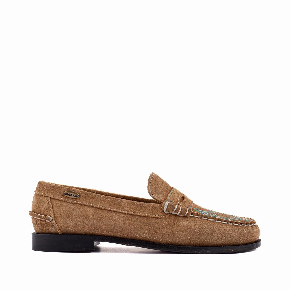 Mocassins femme Mexicana Joconde en daim tan, troisième vue