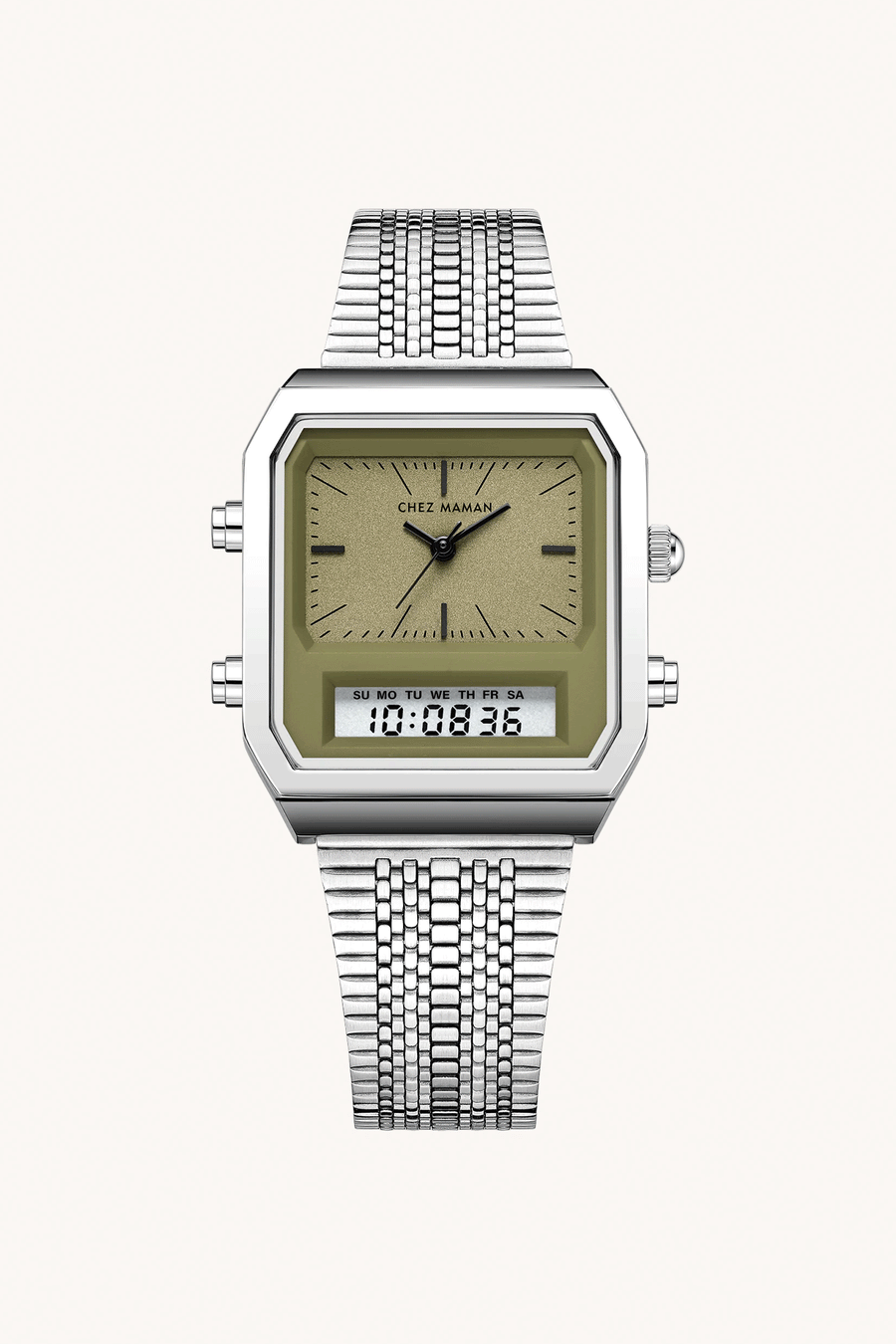 CHEZ MAMAN - Montre Homme Twin Milanaise Silver Safari