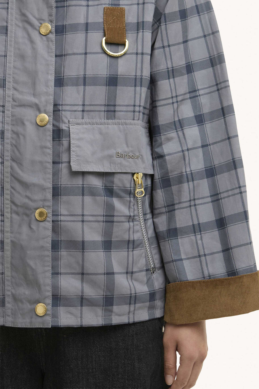 BARBOUR - VESTE CARNFORTH À CARREAUX GRISE EN TARTAN