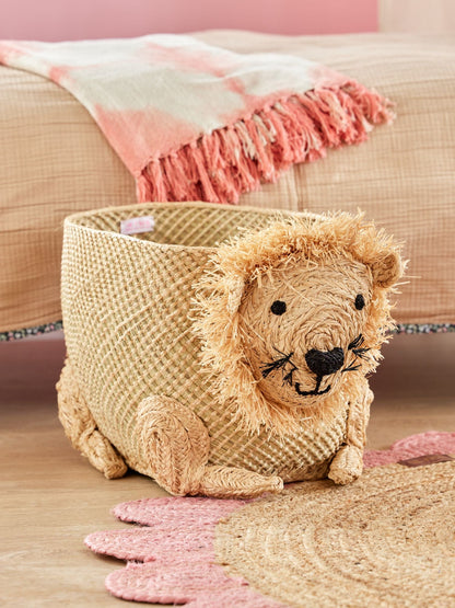 RICE - Panier de Rangement en Raphia Grand Lion