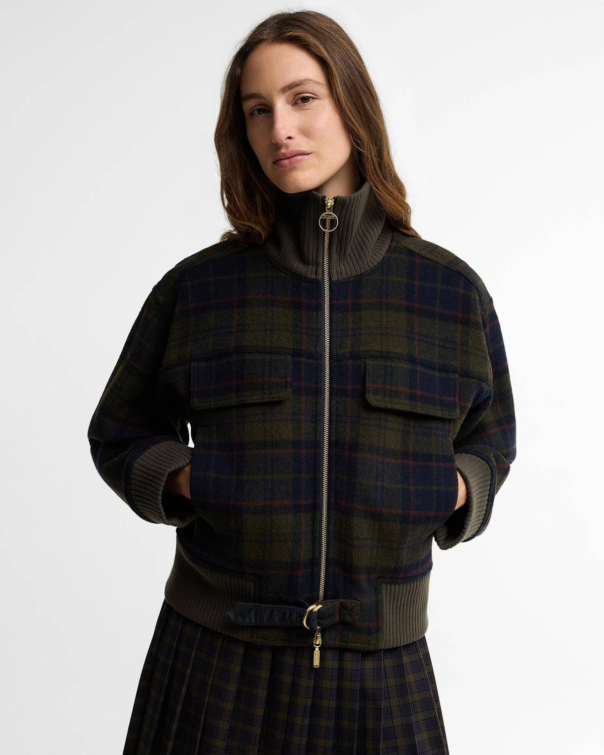 Surchemise en laine Barbour Ivybridge tartan femme vue de face