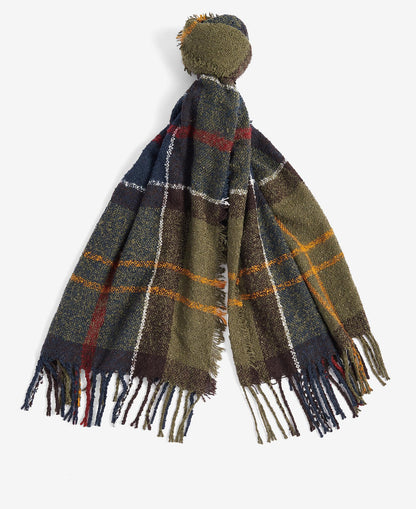 BARBOUR - Écharpe en tartan bouclé