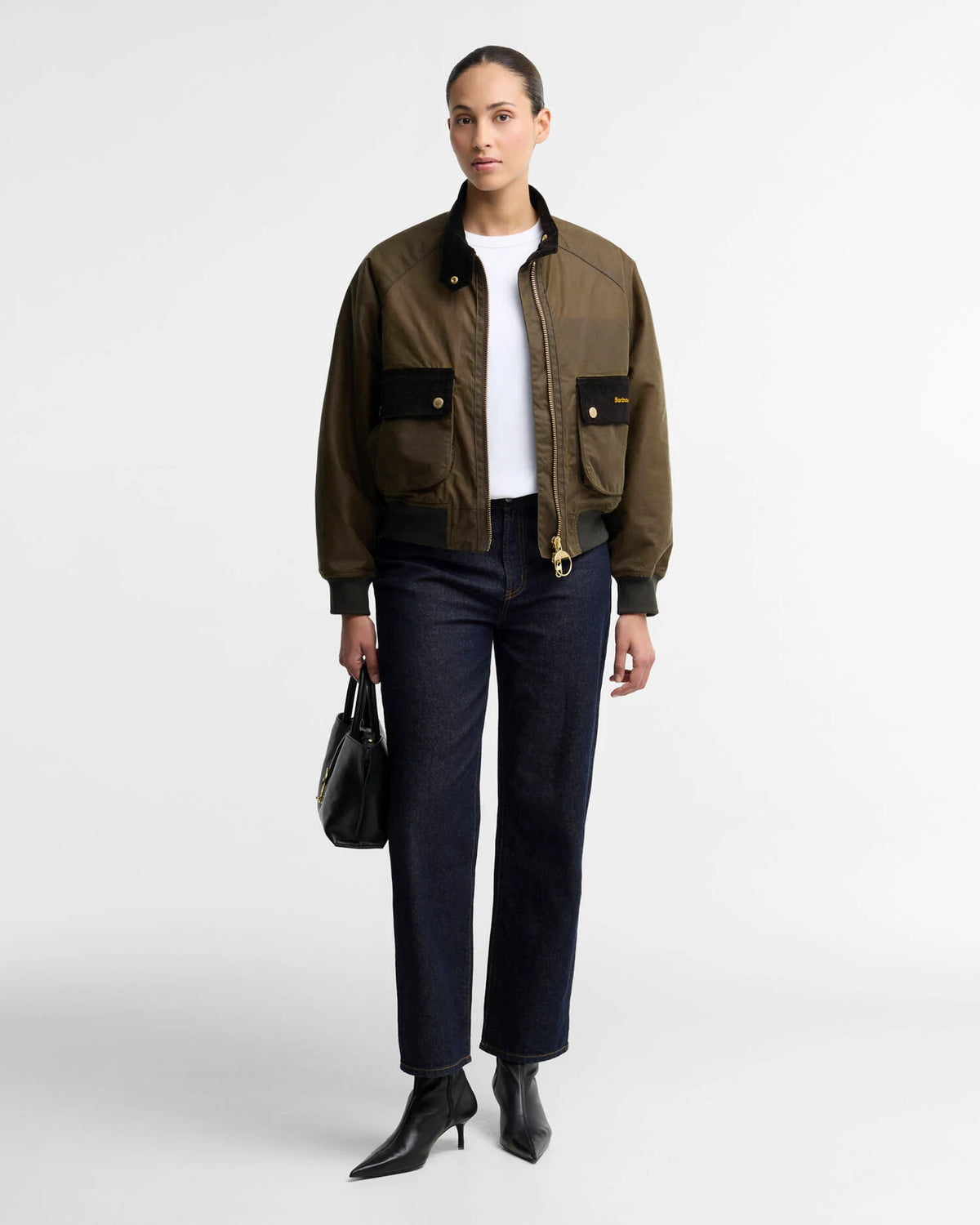Look femme avec la veste cirée Barbour Ivybridge Ancient