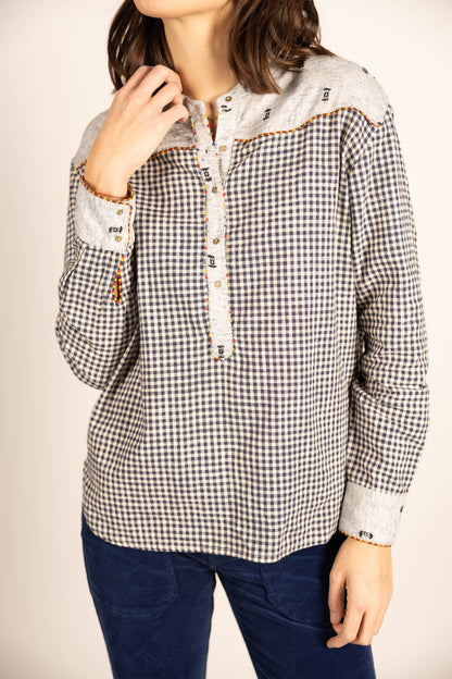 L'ÎLE BLEUE - Blouse Lola Woven Check