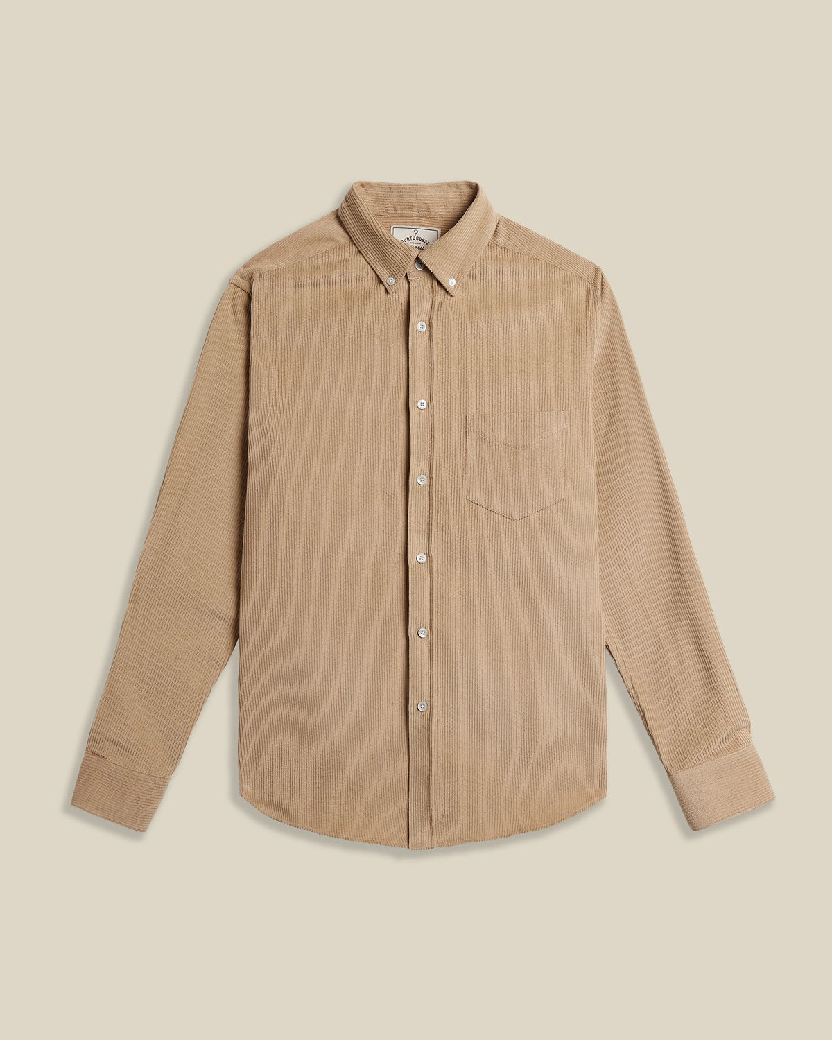 Surchemise Lobo beige Portuguese Flannel en coton, boutons nacre