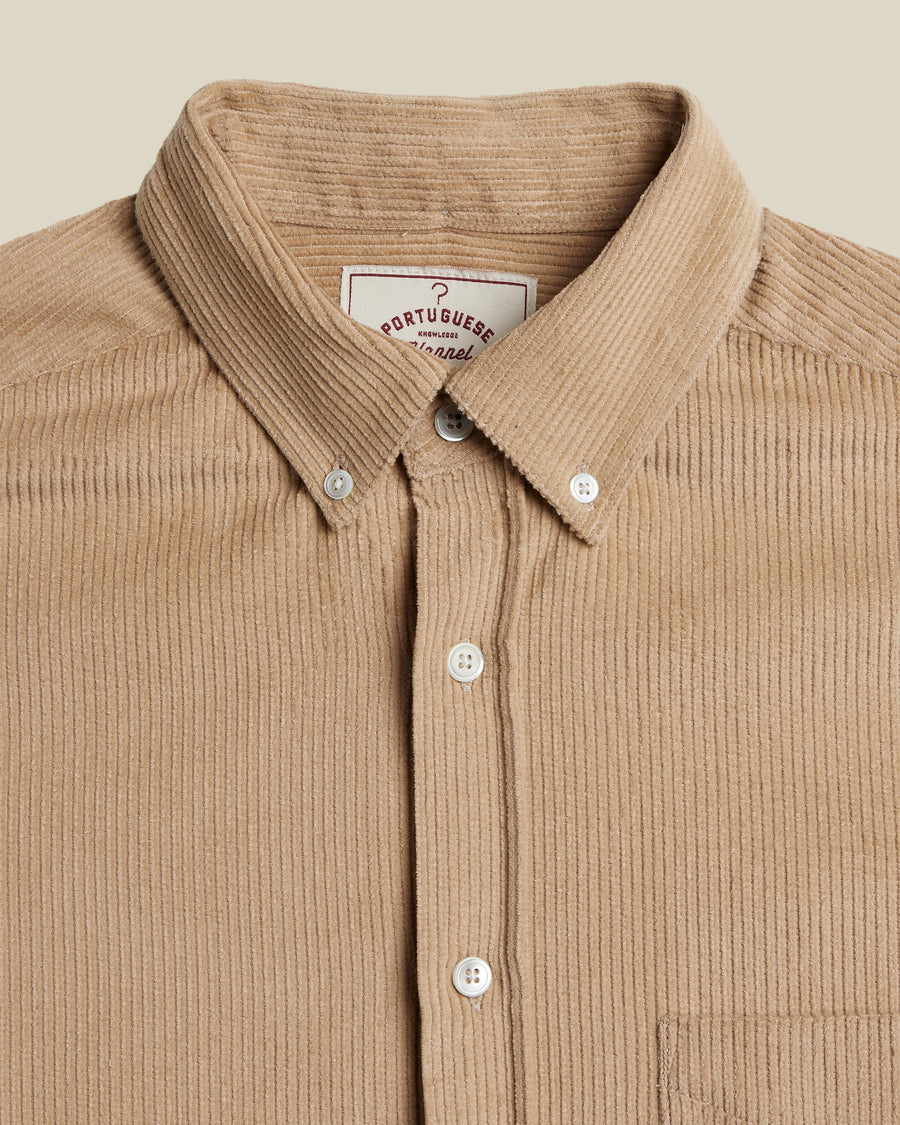 Surchemise Lobo beige Portuguese Flannel en coton, boutons nacre