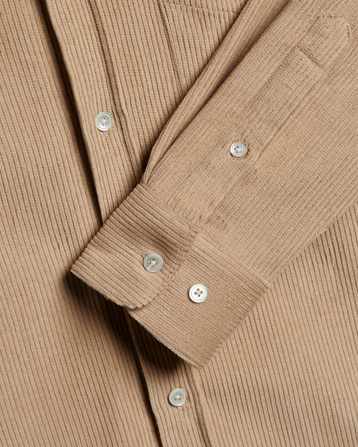 Surchemise Lobo beige Portuguese Flannel en coton, boutons nacre