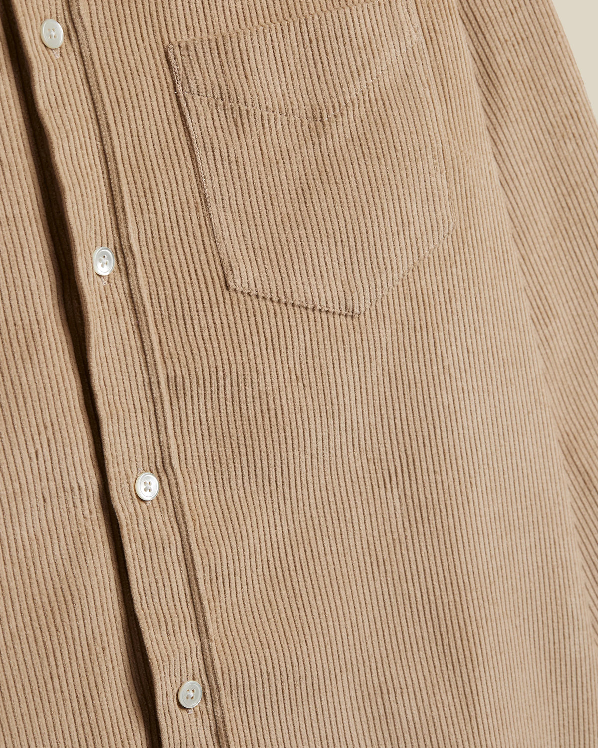 Surchemise Lobo beige Portuguese Flannel en coton, boutons nacre