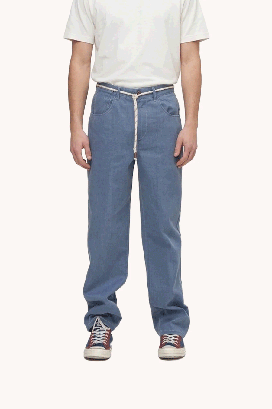 MADSON - PANTALON BLEU À FICELLE