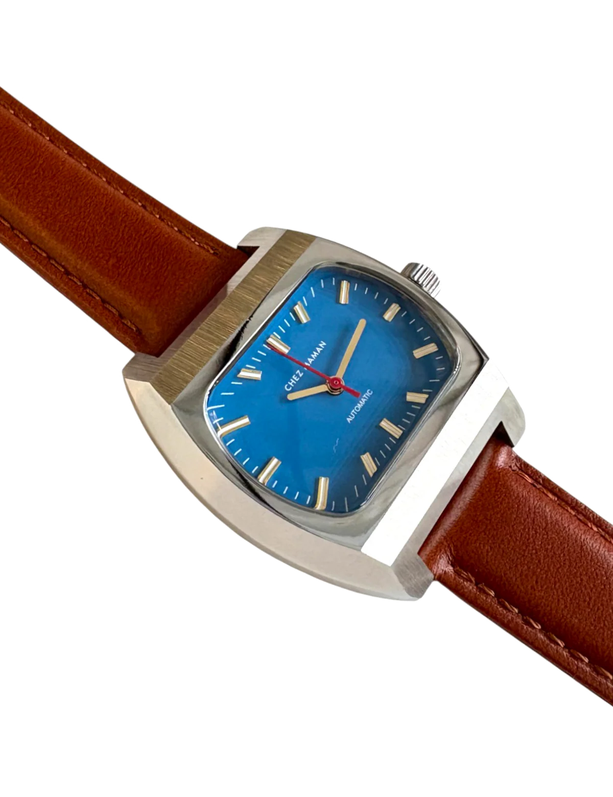 CHEZ MAMAN - MONTRE MAGNUM EN CUIR AUTOMATIQUE PACIFIC BLUE