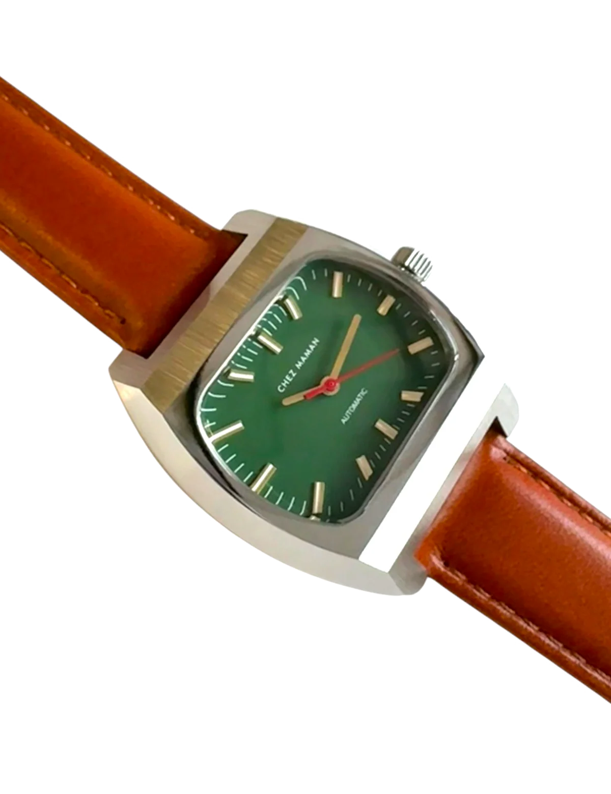 CHEZ MAMAN - MONTRE MAGNUM EN CUIR AUTOMATIQUE BASIL GREEN