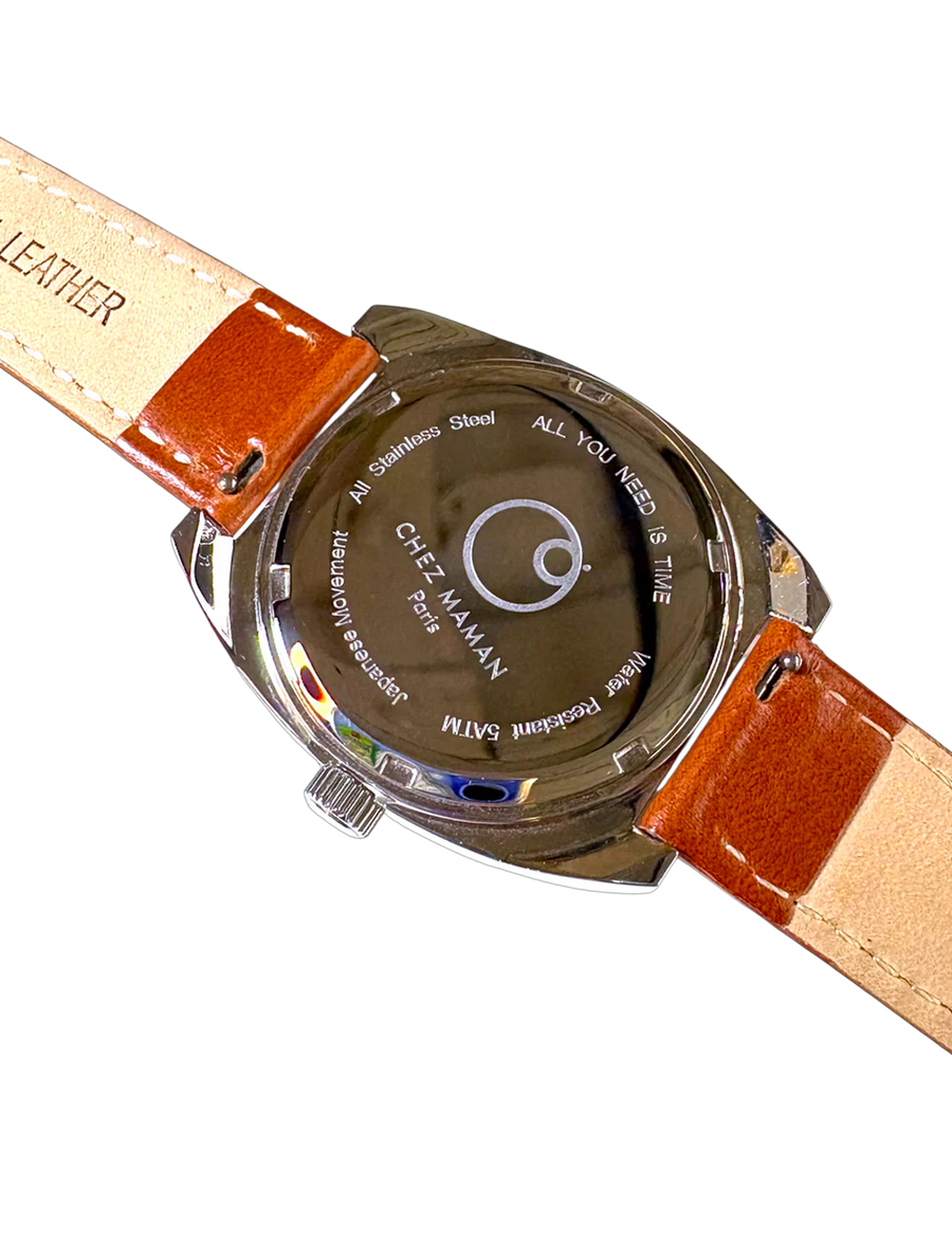 CHEZ MAMAN - MONTRE MAGNUM EN CUIR AUTOMATIQUE BASIL GREEN