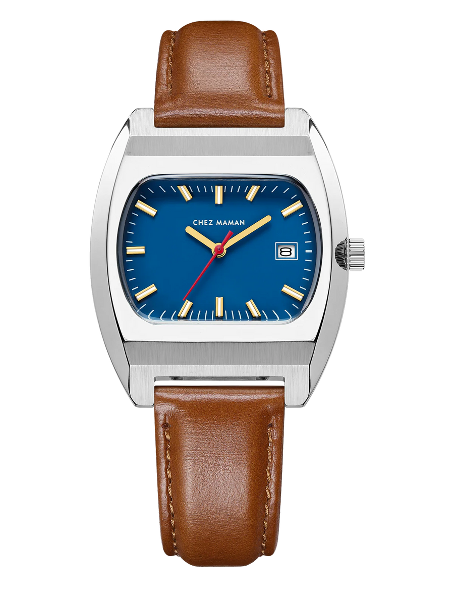 CHEZ MAMAN - MONTRE MAGNUM EN CUIR DENIM BLUE