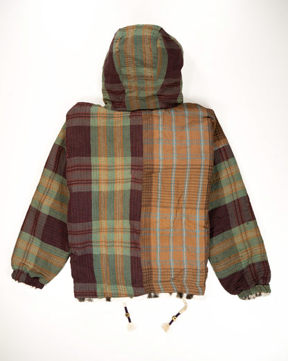 L’ÎLE BLEUE - HOODY FOURRÉ LÉOPARD EN KANTHA COULEUR 21