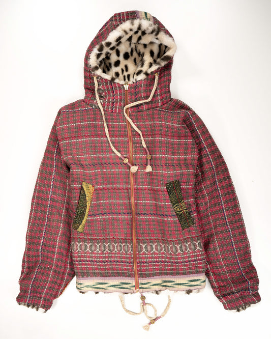 THE BLUE ISLAND - LEOPARD FURNITED HOODIE GALICHA COLOR 2