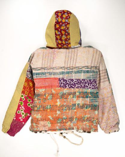 L’ÎLE BLEUE - HOODY FOURRÉ LÉOPARD EN KANTHA COULEUR 4