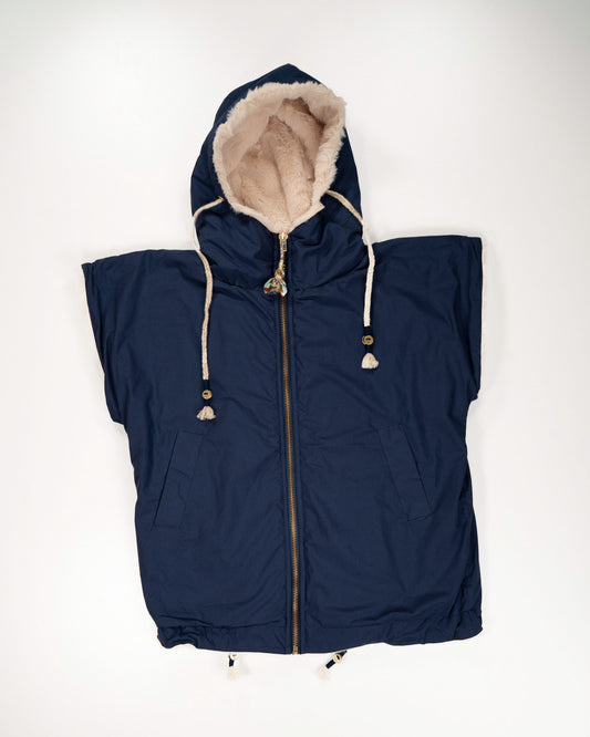 THE BLUE ISLAND - BLUE FLEECE WATERPROOF SLEEVE HOODIE