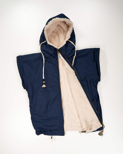 THE BLUE ISLAND - BLUE FLEECE WATERPROOF SLEEVE HOODIE