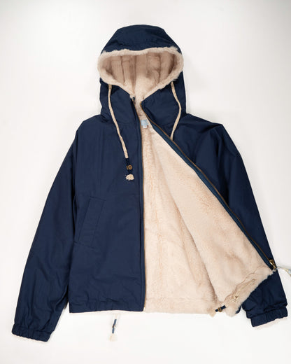 THE BLUE ISLAND - BLUE FLEECE WATERPROOF HOODY JACKET
