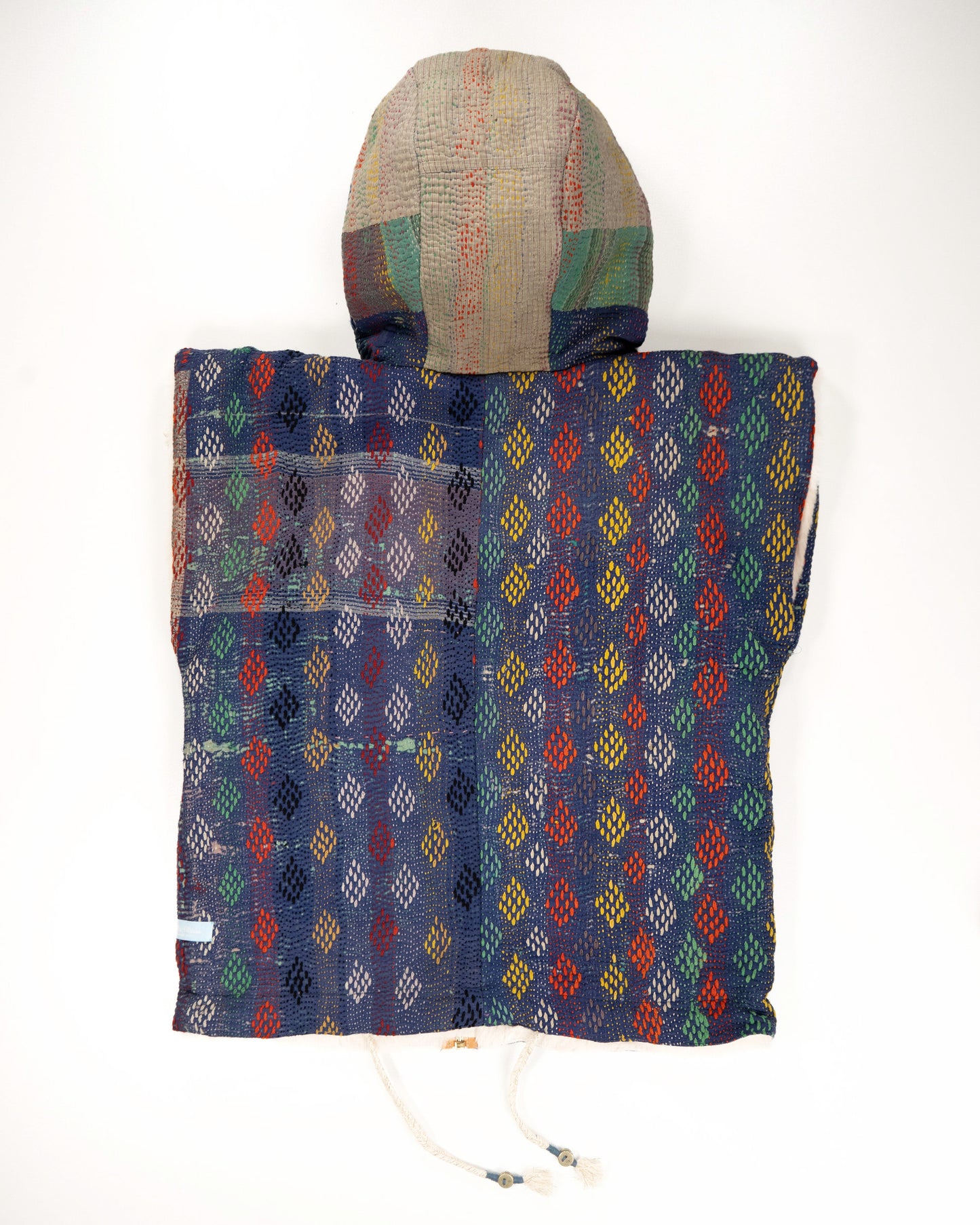 THE BLUE ISLAND - SLEEVELESS HOODIE LINED IN KANTHA COLOR 2