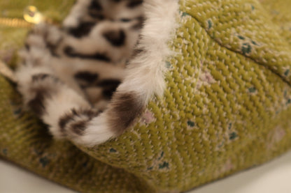 L’ÎLE BLEUE - HOODY FOURRÉ LÉOPARD EN KANTHA COULEUR 19