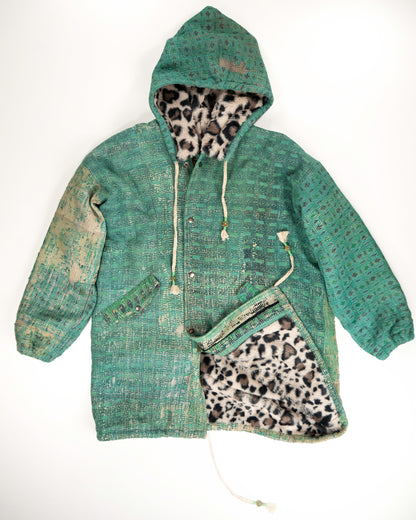 THE BLUE ISLAND - LEOPARD FUR-LINED COAT IN KANTHA COLOR 2