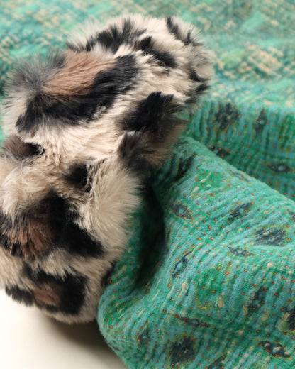 THE BLUE ISLAND - LEOPARD FUR-LINED COAT IN KANTHA COLOR 2