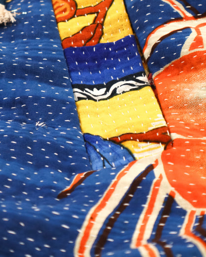 L’ÎLE BLEUE - HOODY FOURRÉ LÉOPARD EN KANTHA COULEUR 3