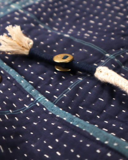 L'ÎLE BLEUE - MANTEAU FOURRÉ LÉOPARD EN KANTHA COULEUR 4