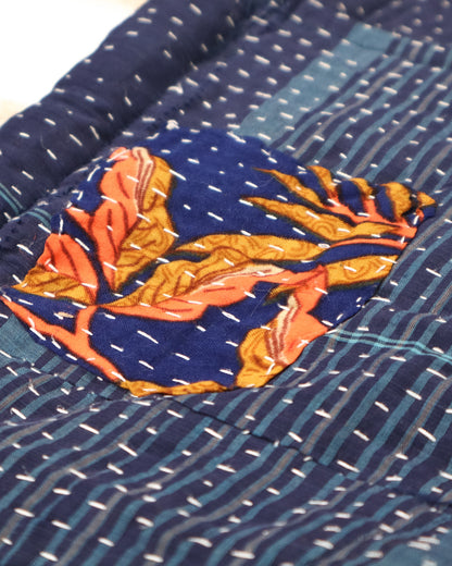 L'ÎLE BLEUE - MANTEAU FOURRÉ LÉOPARD EN KANTHA COULEUR 4
