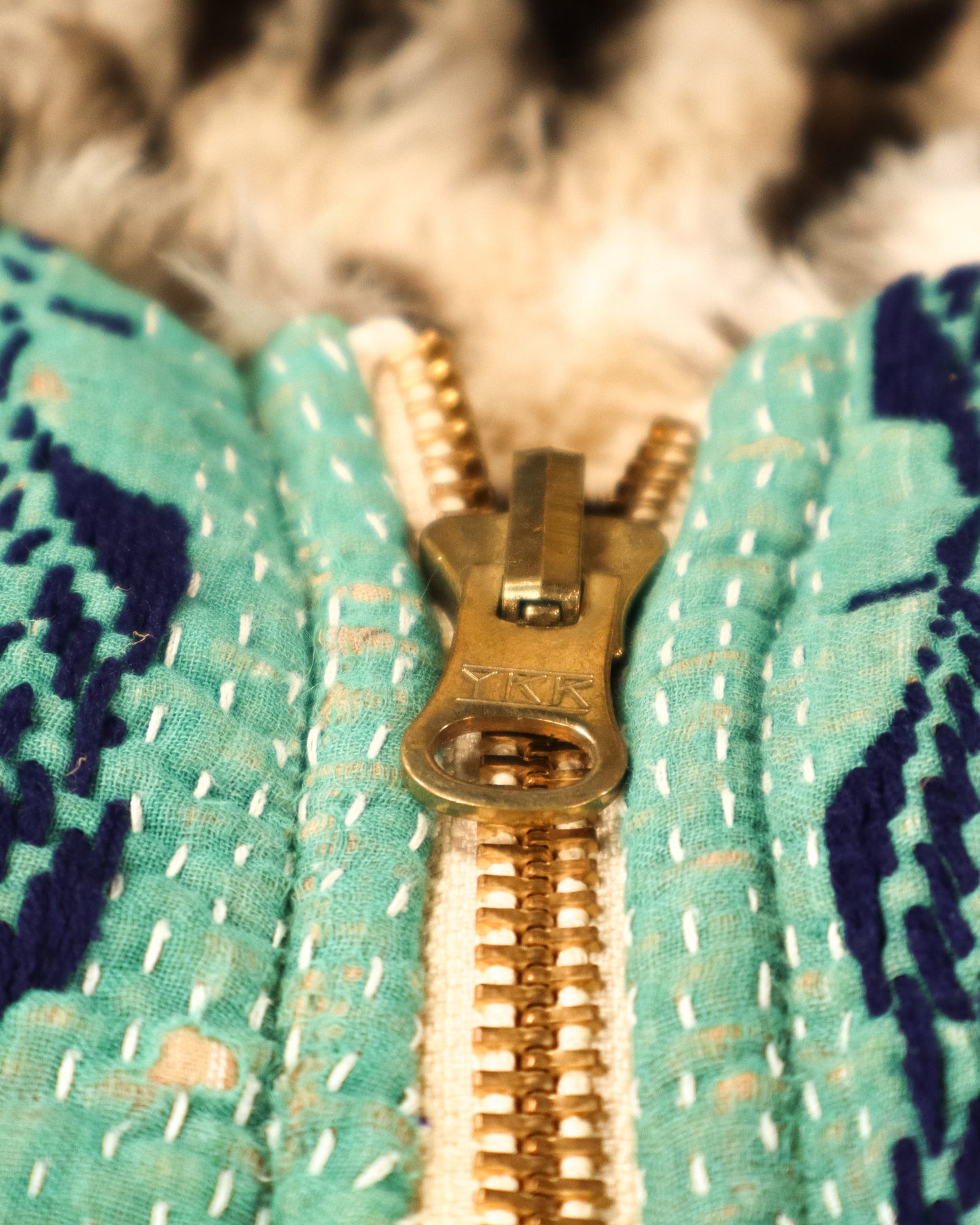 THE BLUE ISLAND - LEOPARD SLEEVELESS HOODIE IN KANTHA COLOR 6