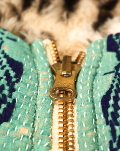 THE BLUE ISLAND - LEOPARD SLEEVELESS HOODIE IN KANTHA COLOR 6