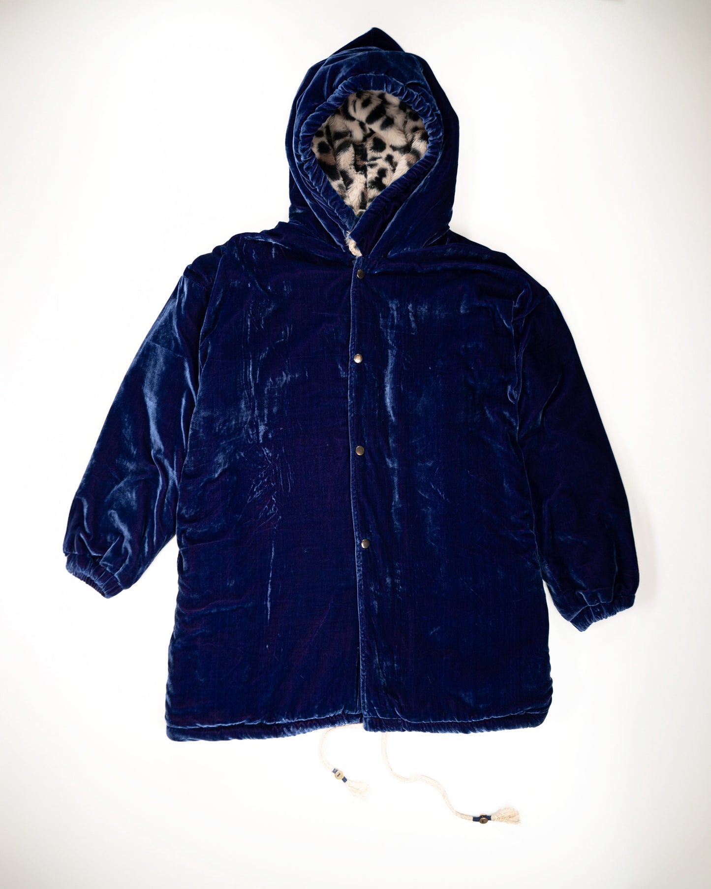 THE BLUE ISLAND - LEOPARD FURNITED HOODIE IN KANTHA COLOR 2