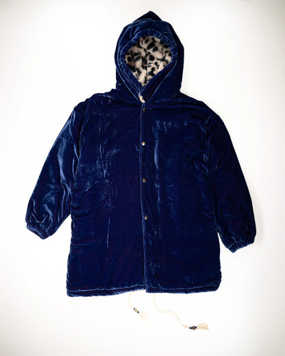 THE BLUE ISLAND - LEOPARD FURNITED HOODIE IN KANTHA COLOR 2