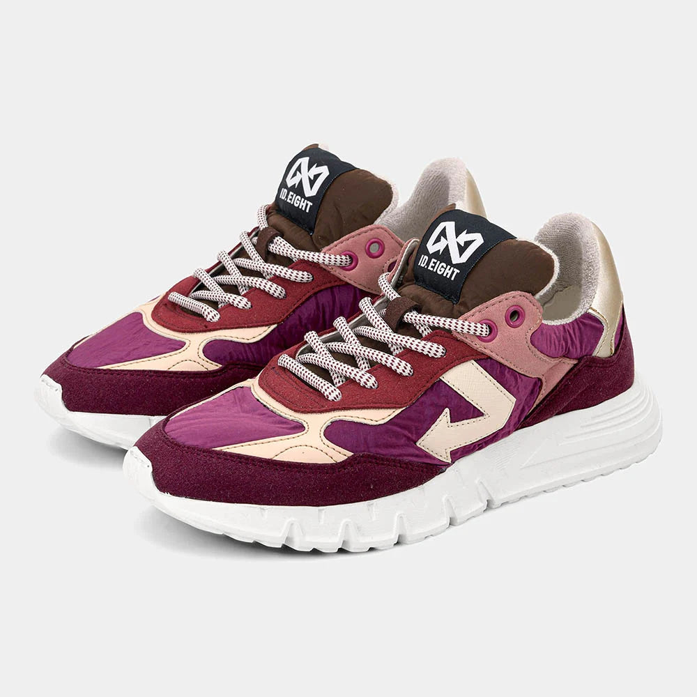 Détail des baskets femme ID.EIGHT Maru Plum colorées