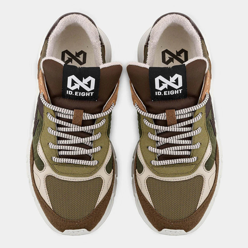 Paire de baskets homme ID.EIGHT Maru vert, marron et crème