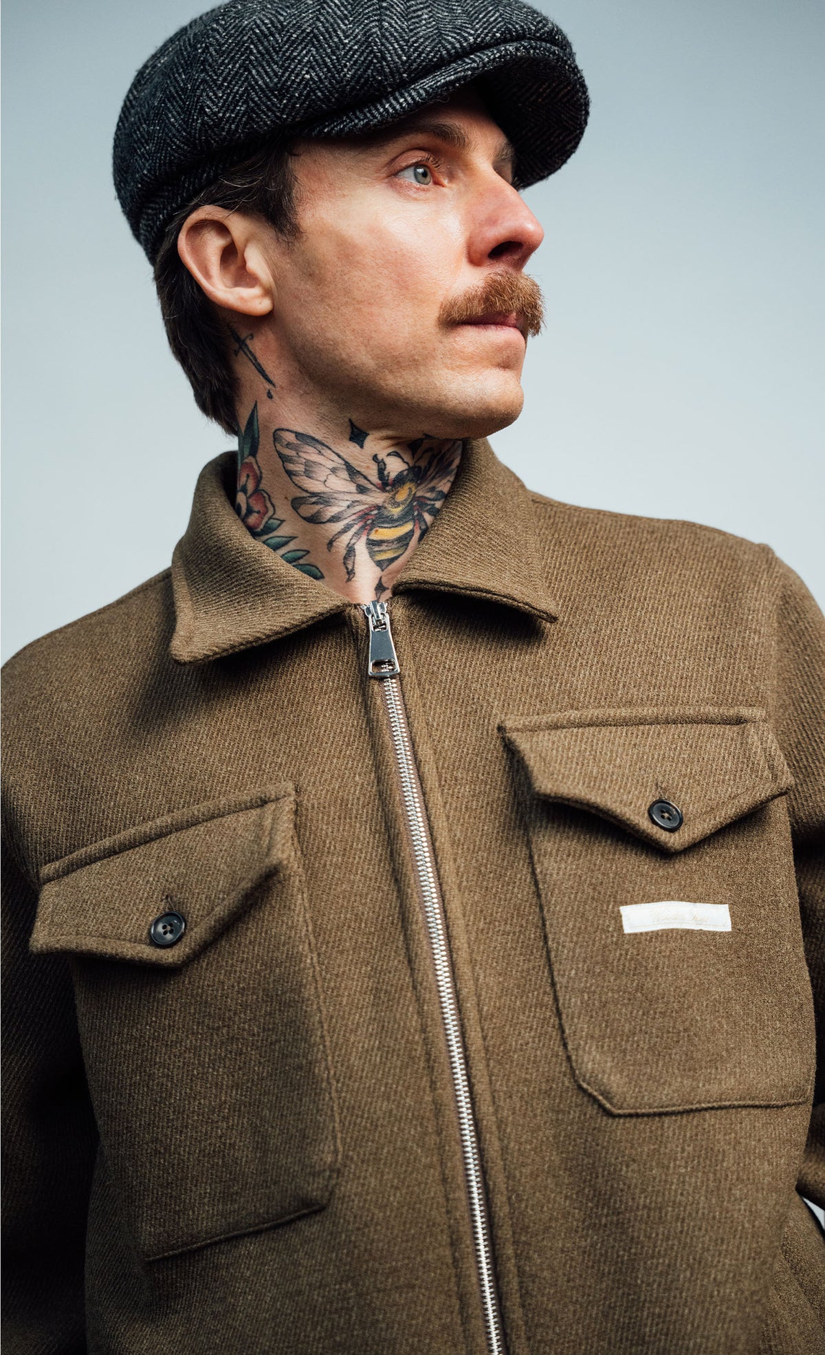 Veste homme Wooden Store Mavignola coloris kaki, autre angle