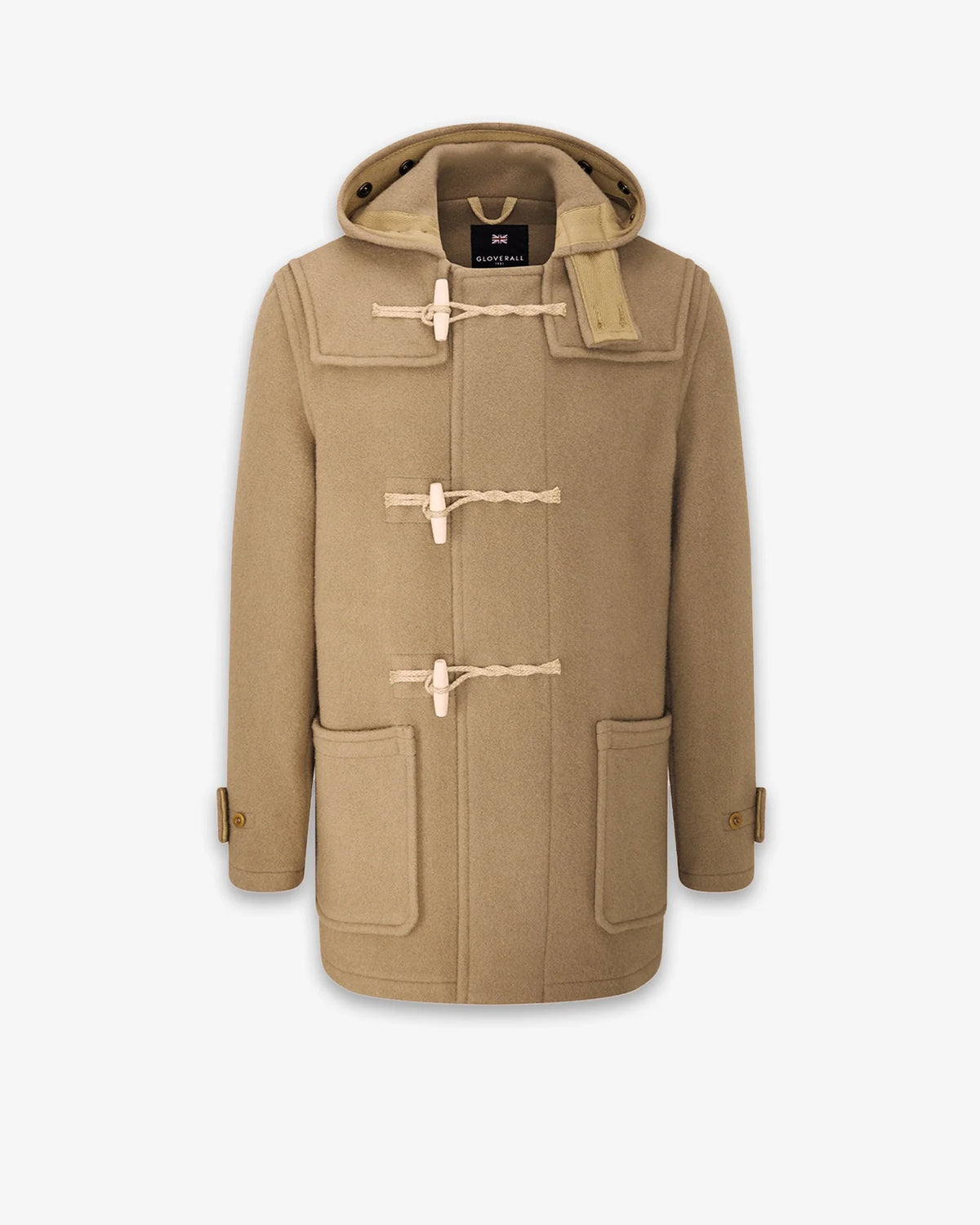 Duffle-coat mi-long Gloverall Monty camel en laine pour homme, vue principale