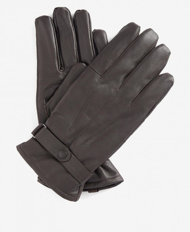 BARBOUR - Gants en cuir bruni