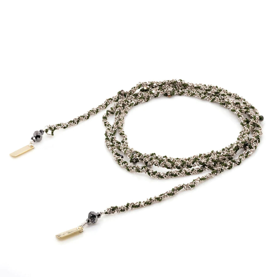MARIE LAURE CHAMOREL - Necklace N.182 Silver Khaki