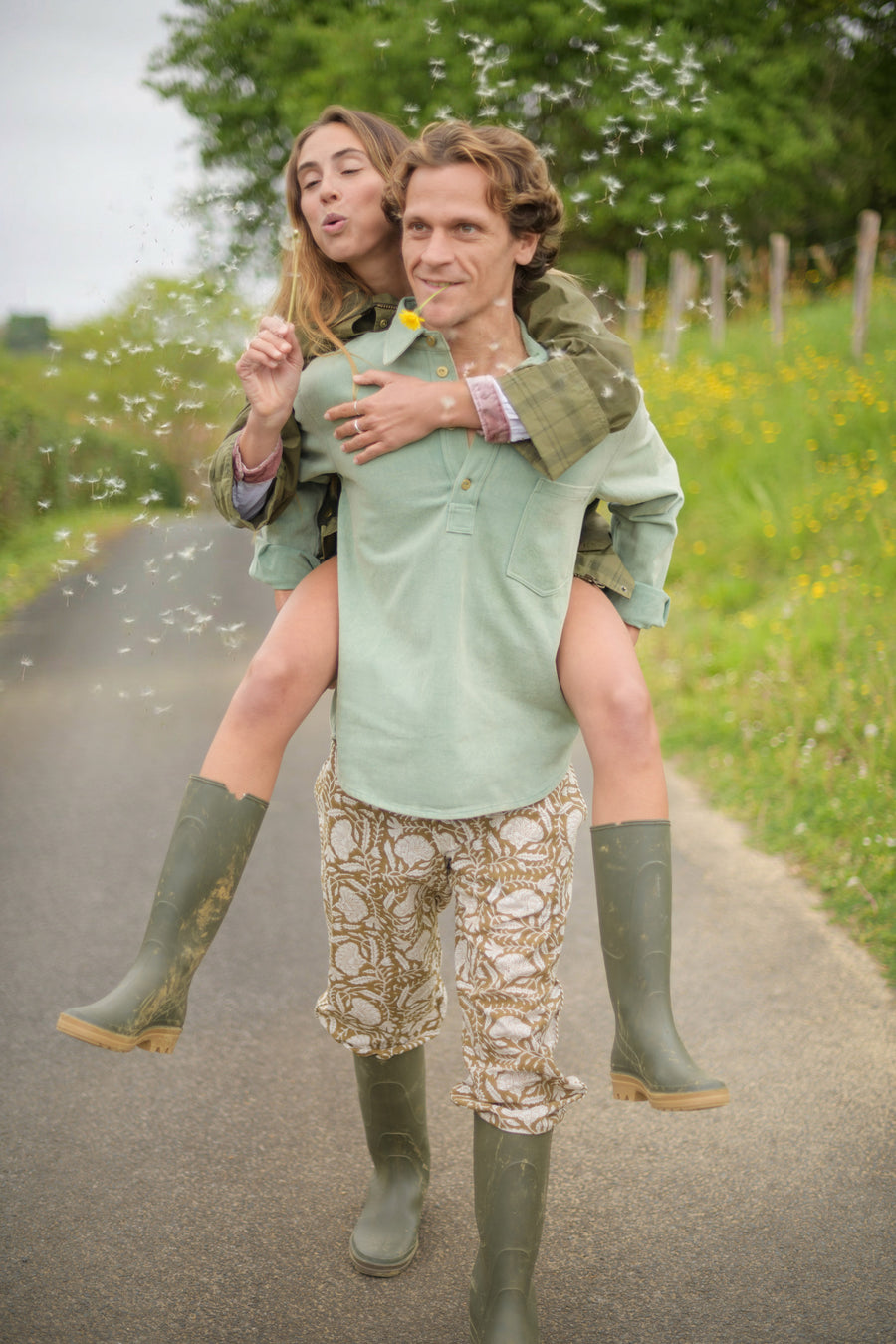 Vareuse Homme toile Canvas Vert Délavé