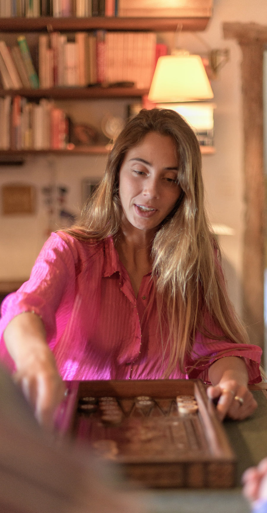 L'ILE BLEUE - Blouse Femme Nochon en soie rose fushia