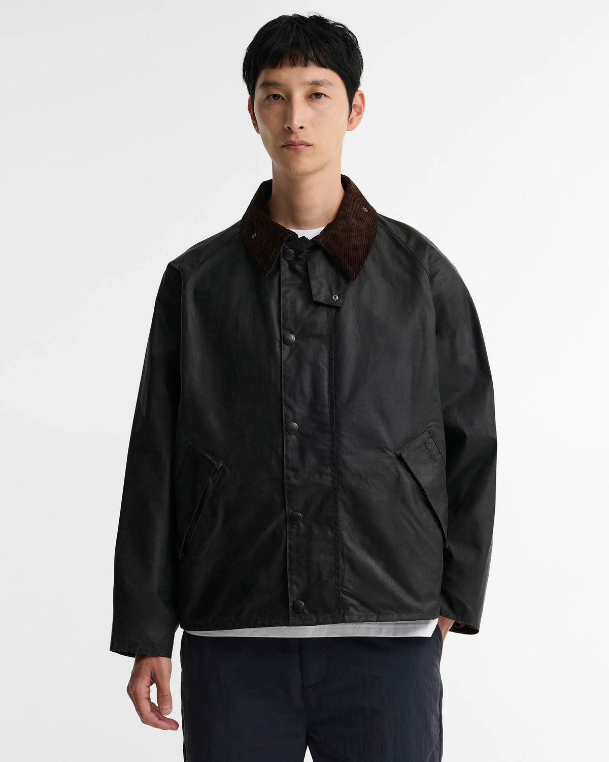 Veste cirée Barbour Transport Sage homme vue de face