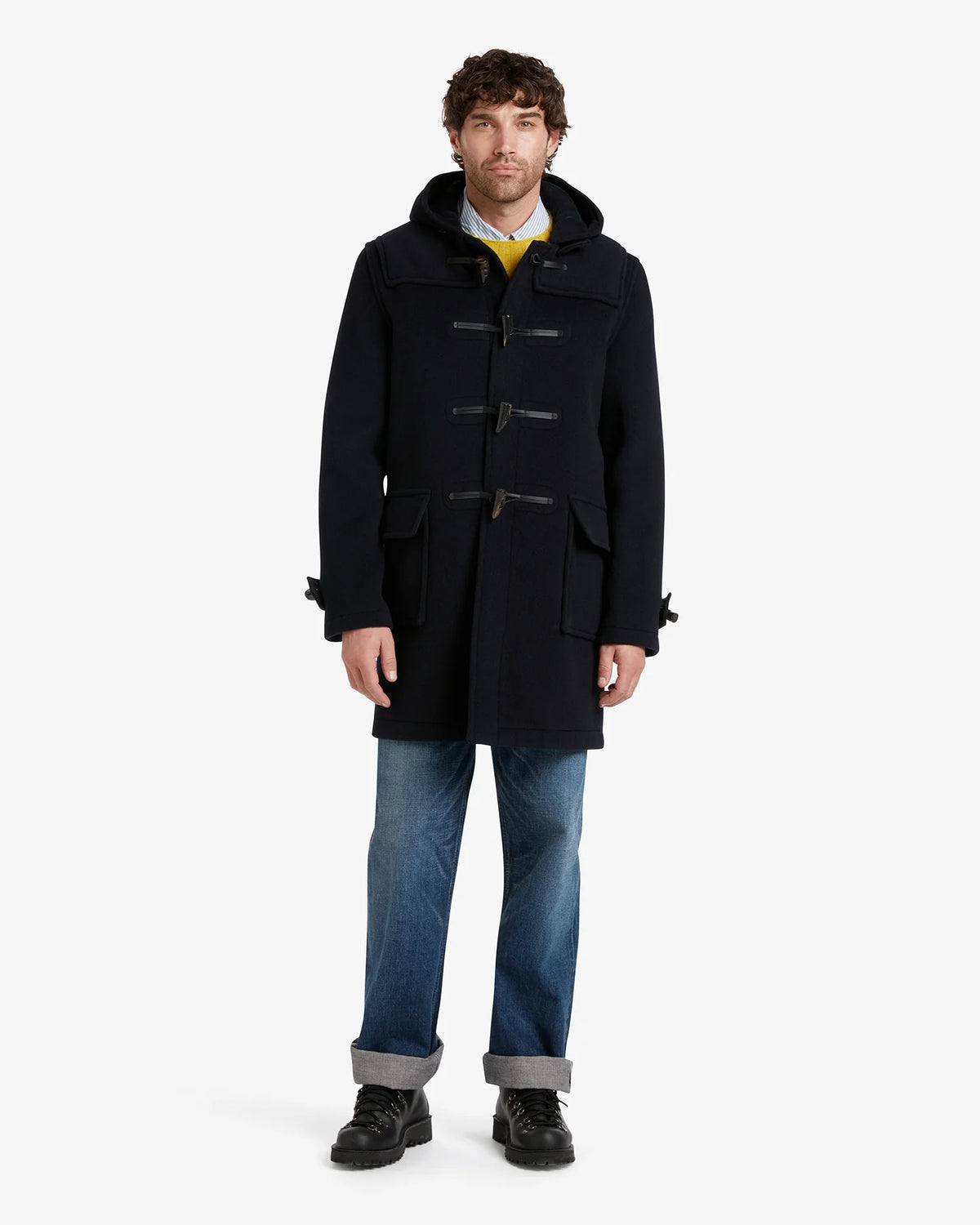 Duffle-coat Gloverall Morris navy en laine pour homme, troisième vue