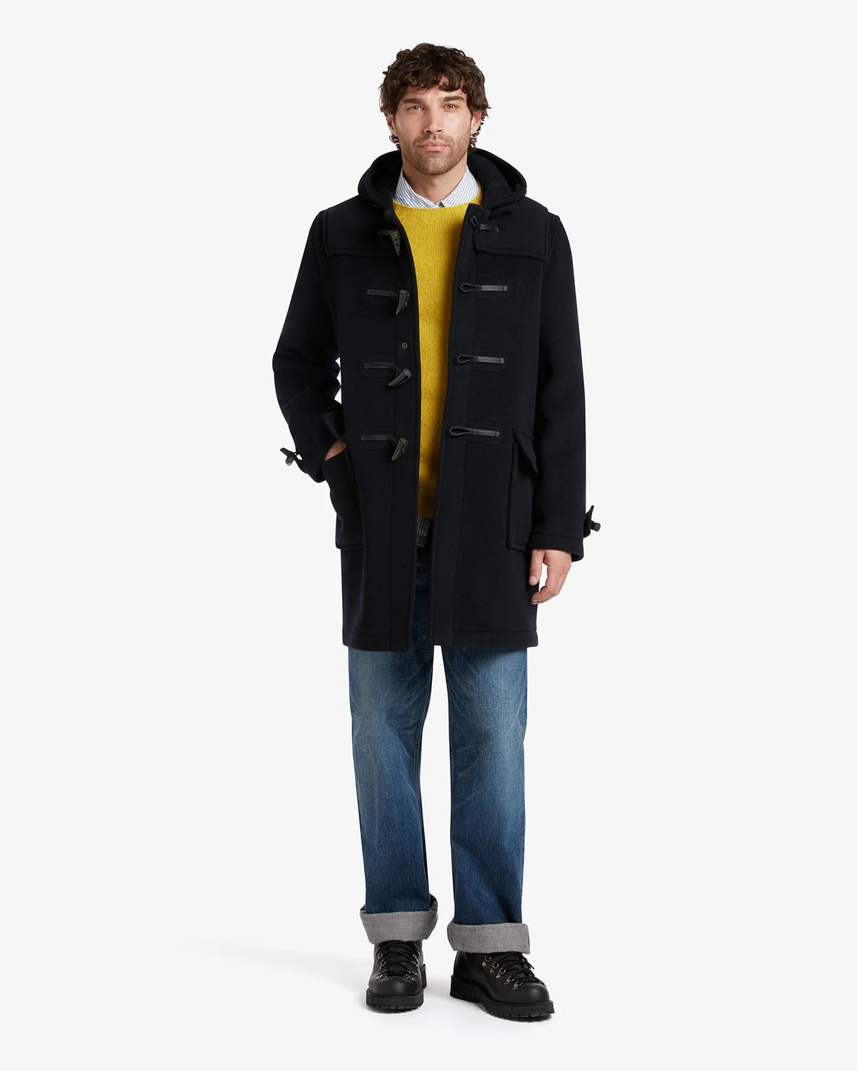 Duffle-coat Gloverall Morris navy en laine pour homme, sixième vue